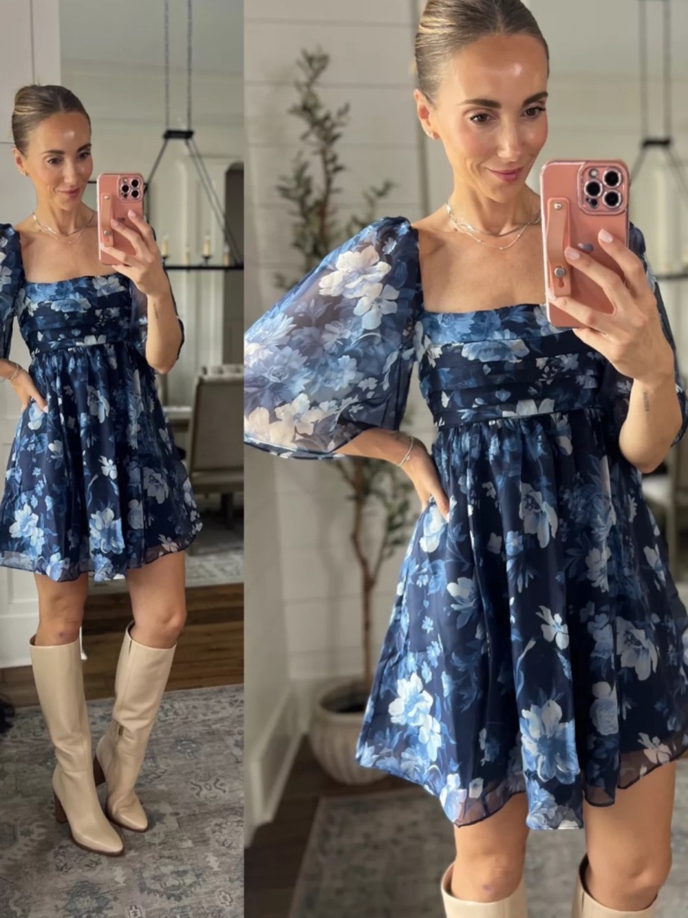 Abercrombie & Fitch Floral Emerson Angel Sleeve Mini Dress
